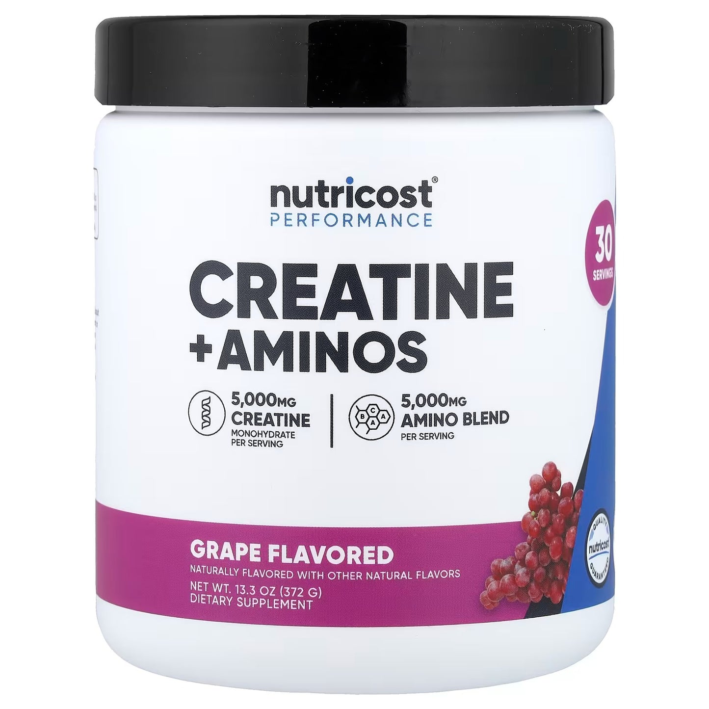 Nutricost Performance Creatine + Aminos 13.3oz (372g) – Grape Flavor, Creatine & Amino Acid Supplement