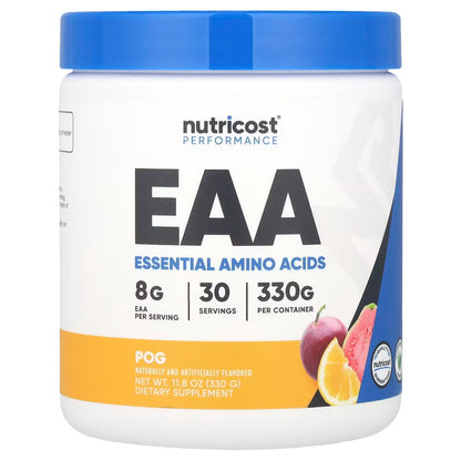 Nutricost EAA Powder – POG Passion Fruit, Orange & Guava, 30 Servings, Essential Amino Acids, GMO-Free & Gluten-Free