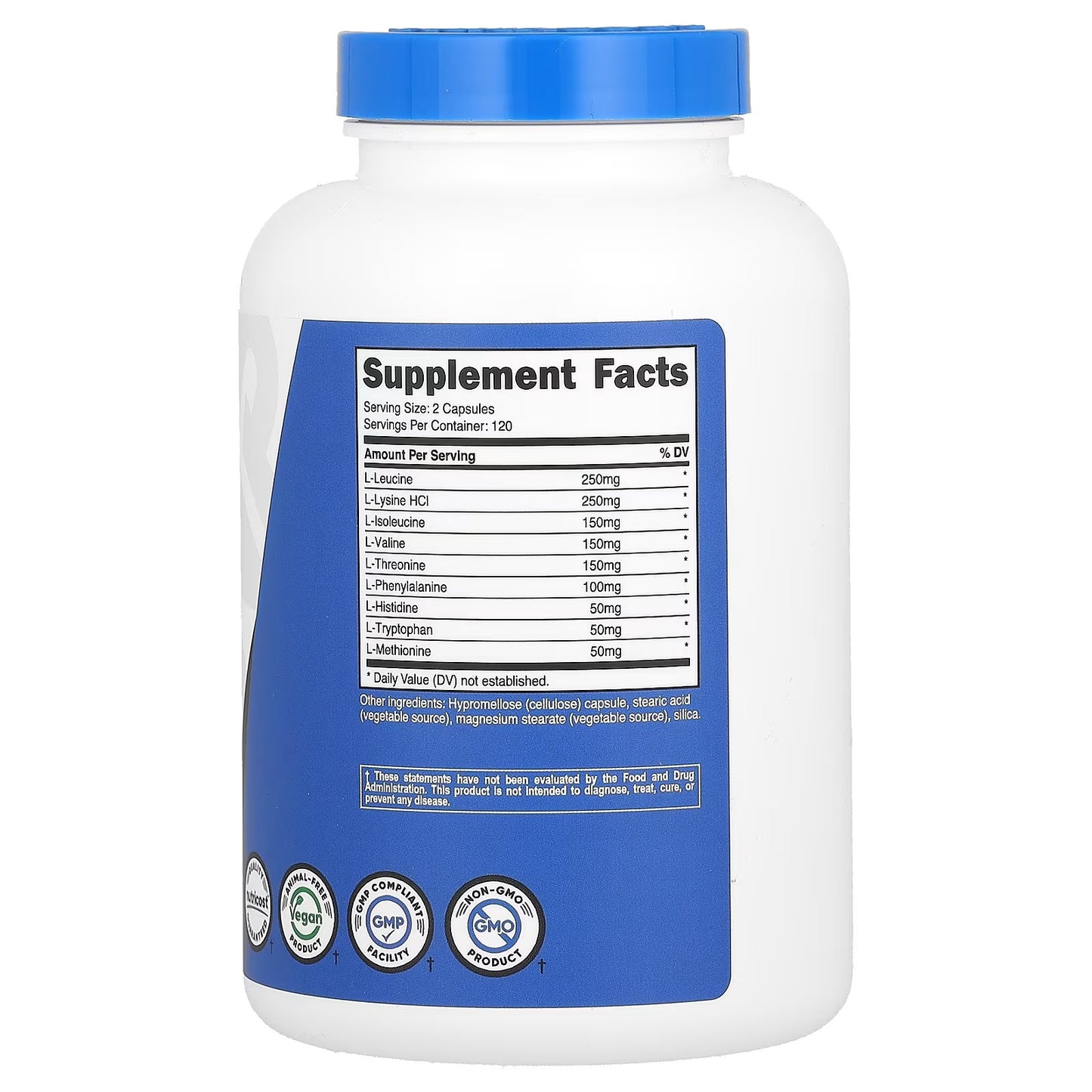 Nutricost EAA Capsules 1200mg – 240 Vegan Capsules, 120 Servings, Essential Amino Acids, Gluten-Free & GMO-Free
