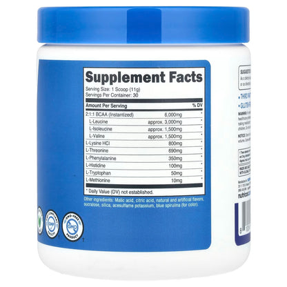 Nutricost EAA Powder – Blue Raspberry Essential Amino Acids, 30 Servings, GMO-Free, Gluten-Free & Vegetarian-Friendly