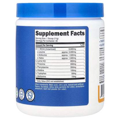 Nutricost EAA Powder – Peach Mango Essential Amino Acids, 30 Servings, Gluten-Free, GMO-Free & Vegetarian-Friendly