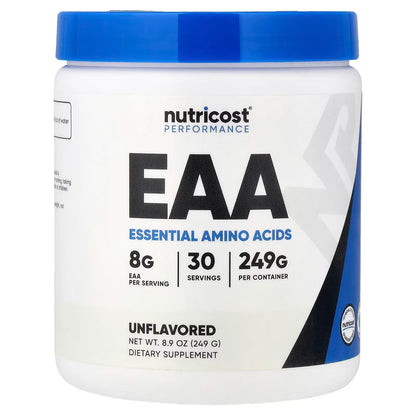Nutricost EAA Powder – Unflavored Essential Amino Acids, 30 Servings, GMO-Free, Gluten-Free & Vegetarian-Friendly