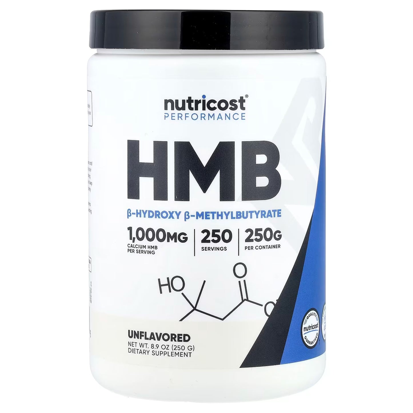 Nutricost HMB Powder 250g (Beta-Hydroxy Beta-Methylbutyrate) – Gluten-Free & GMO-Free