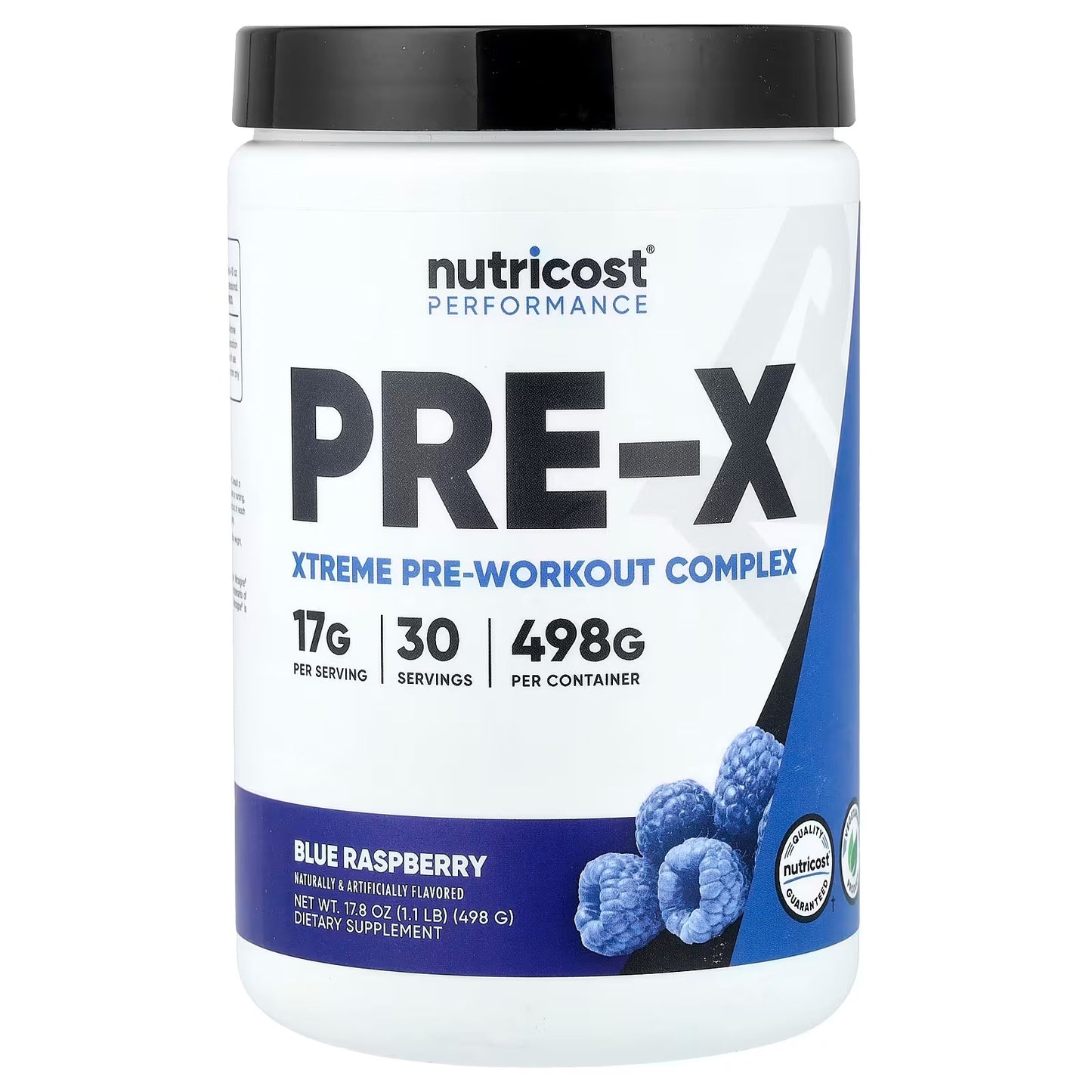 Nutricost Pre-X Xtreme Pre-Workout Powder – Blue Raspberry, 30 Servings, Advanced Workout Formul