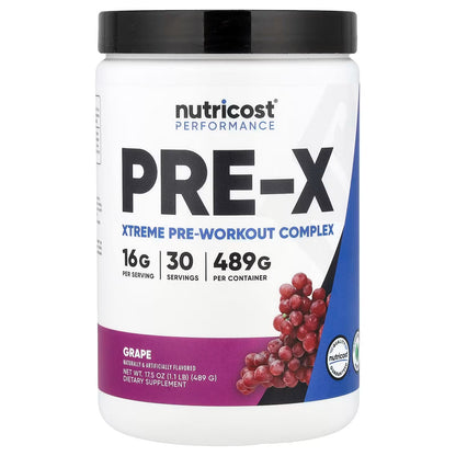 Nutricost Pre-X Xtreme Pre-Workout Powder – Grape, 60 Servings, Advanced Workout Formula