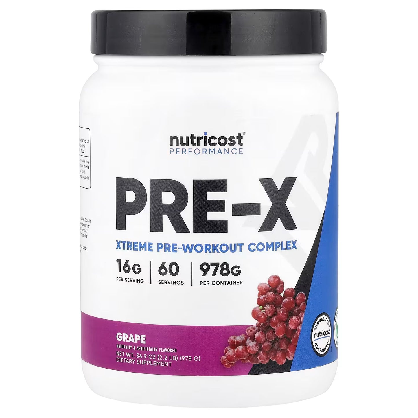 Nutricost Pre-X Xtreme Pre-Workout Powder – Grape Flavor, 60 Servings, Advanced Workout Formula