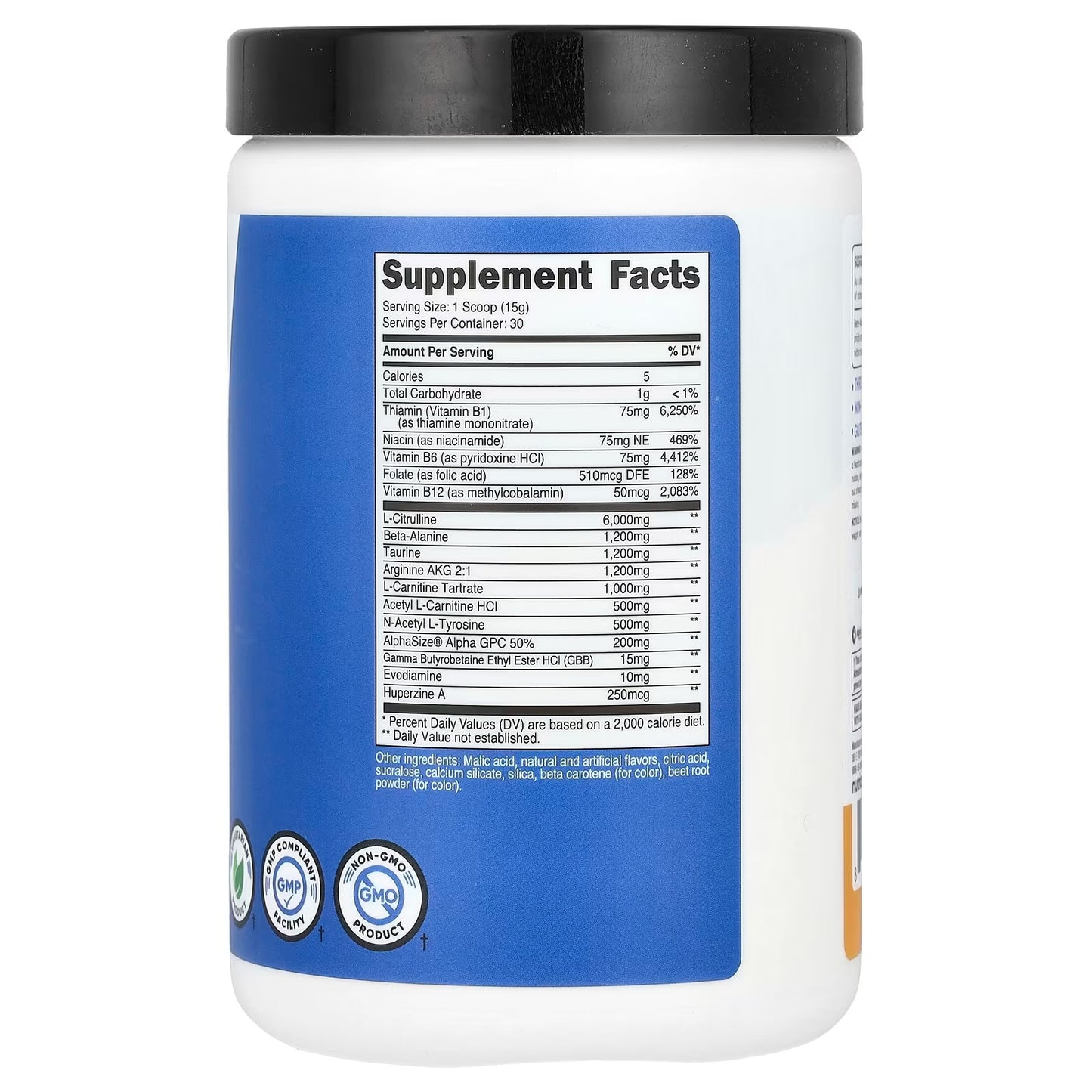 Nutricost Stim-Free Pre-Workout Peach Mango – 30 Servings, Caffeine-Free Workout Supplement