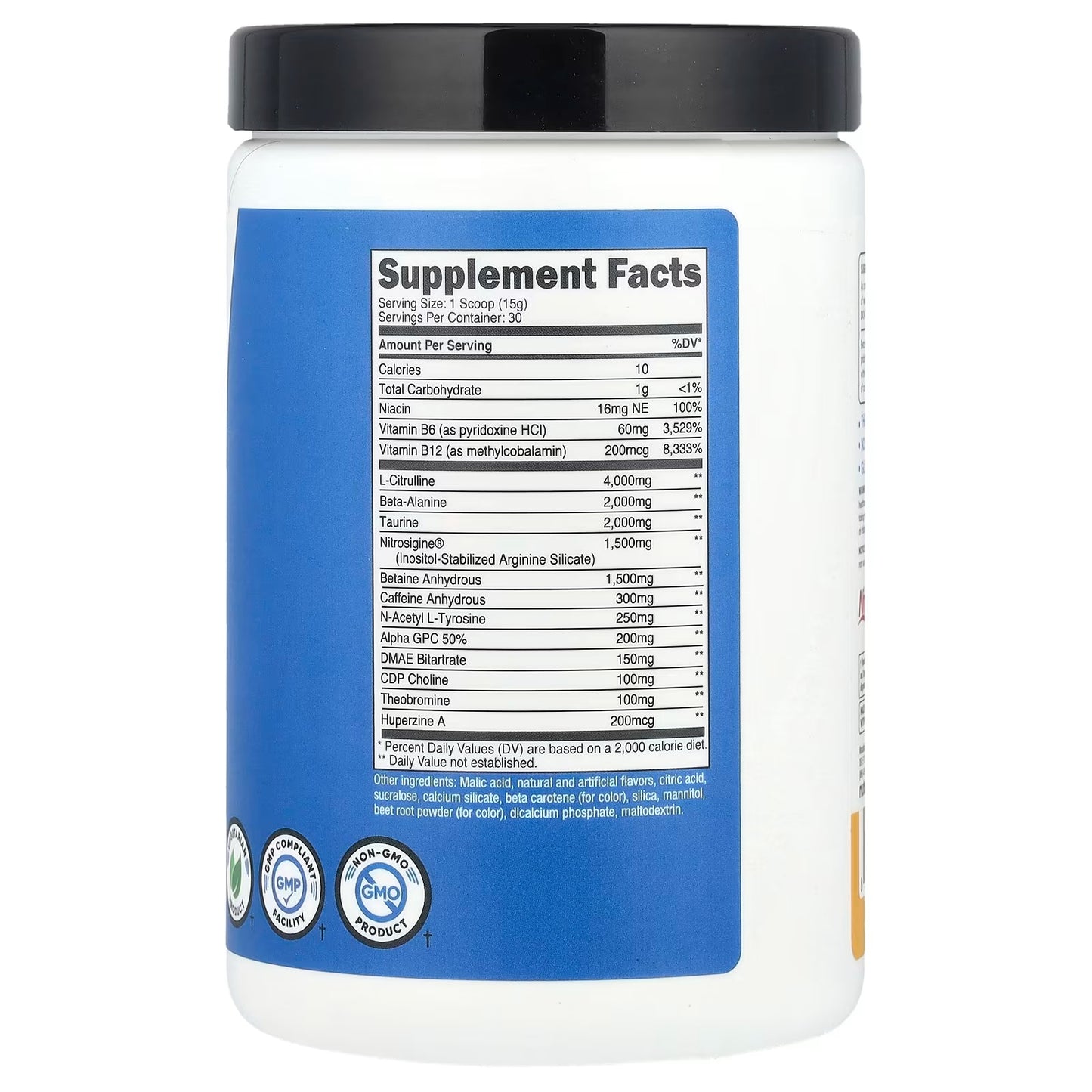 Nutricost, Performance, Pre-X, Xtreme Pre-Workout Complex, Peach Mango, 1 lb (450 g)