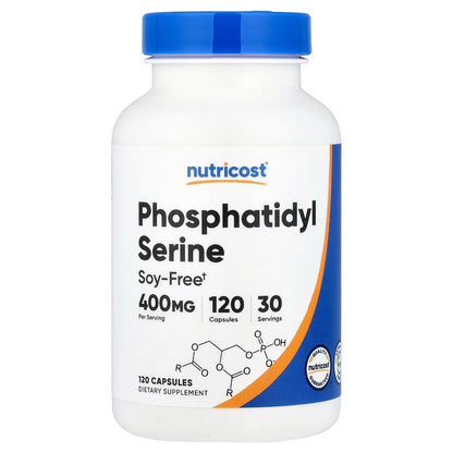 Nutricost Phosphatidylserine 400mg – 120 Vegetarian Capsules, 30 Servings, Soy-Free, Gluten-Free & GMO-Free