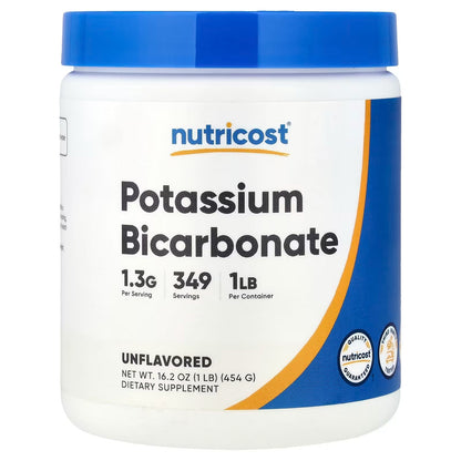 Nutricost Potassium Bicarbonate Powder 1 lb (454g) – Gluten-Free & GMO-Free Potassium Supplement