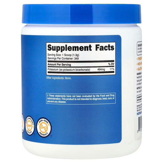 Nutricost Potassium Bicarbonate Powder 1 lb (454g) – Gluten-Free & GMO-Free Potassium Supplement