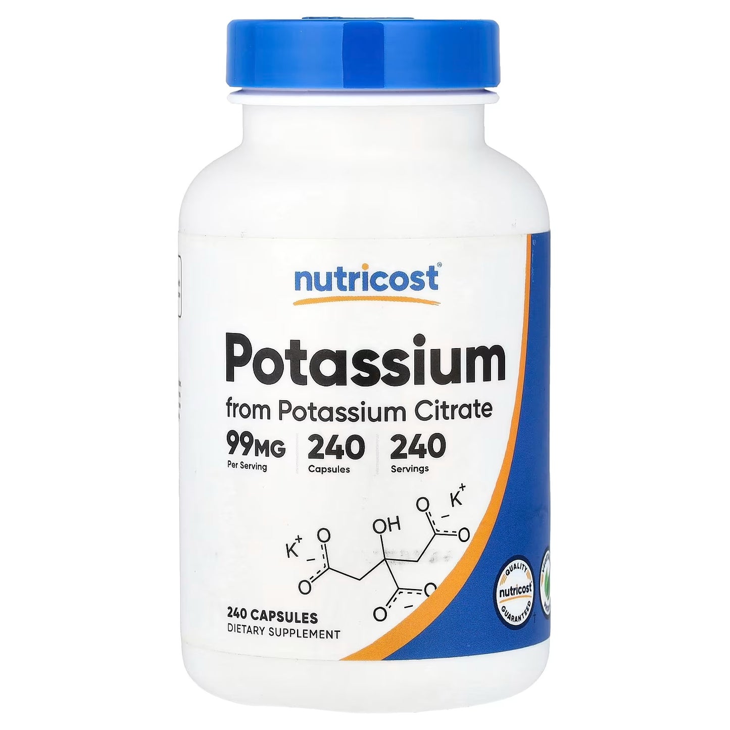Nutricost Potassium 99mg & Magnesium 210mg Citrates – 240 Capsules, 2 Pack, Non-GMO & Gluten-Free