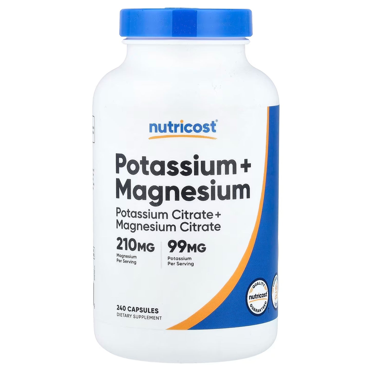 Nutricost Potassium 99mg + Magnesium 210mg Citrates – 240 Capsules, Gluten-Free & GMO-Free