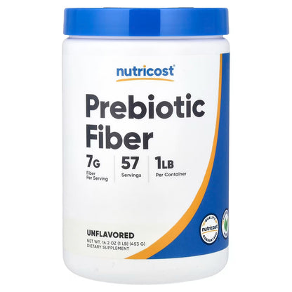 Nutricost Prebiotic Fiber Powder 1 lb (454g) – Unflavored, Gluten-Free Dietary Fiber Supplement
