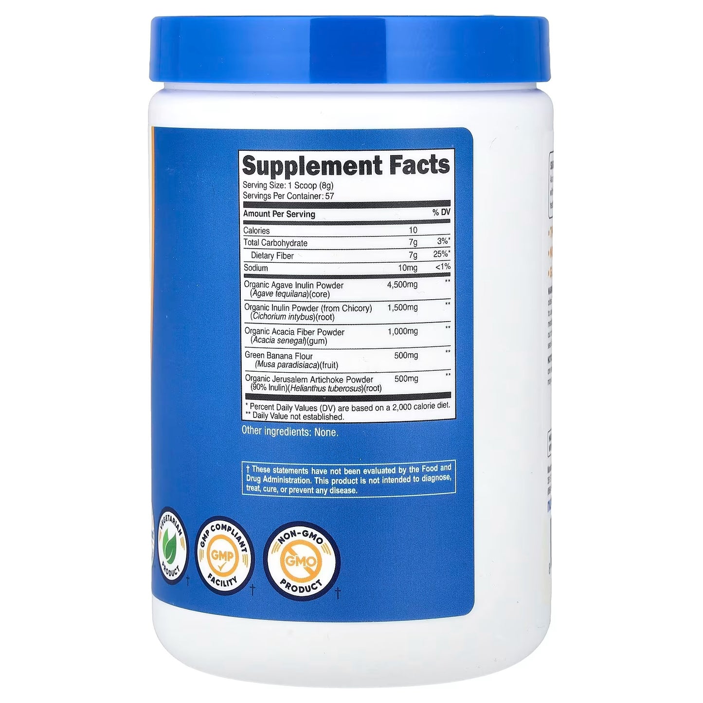 Nutricost Prebiotic Fiber Powder 1 lb (454g) – Unflavored, Gluten-Free Dietary Fiber Supplement