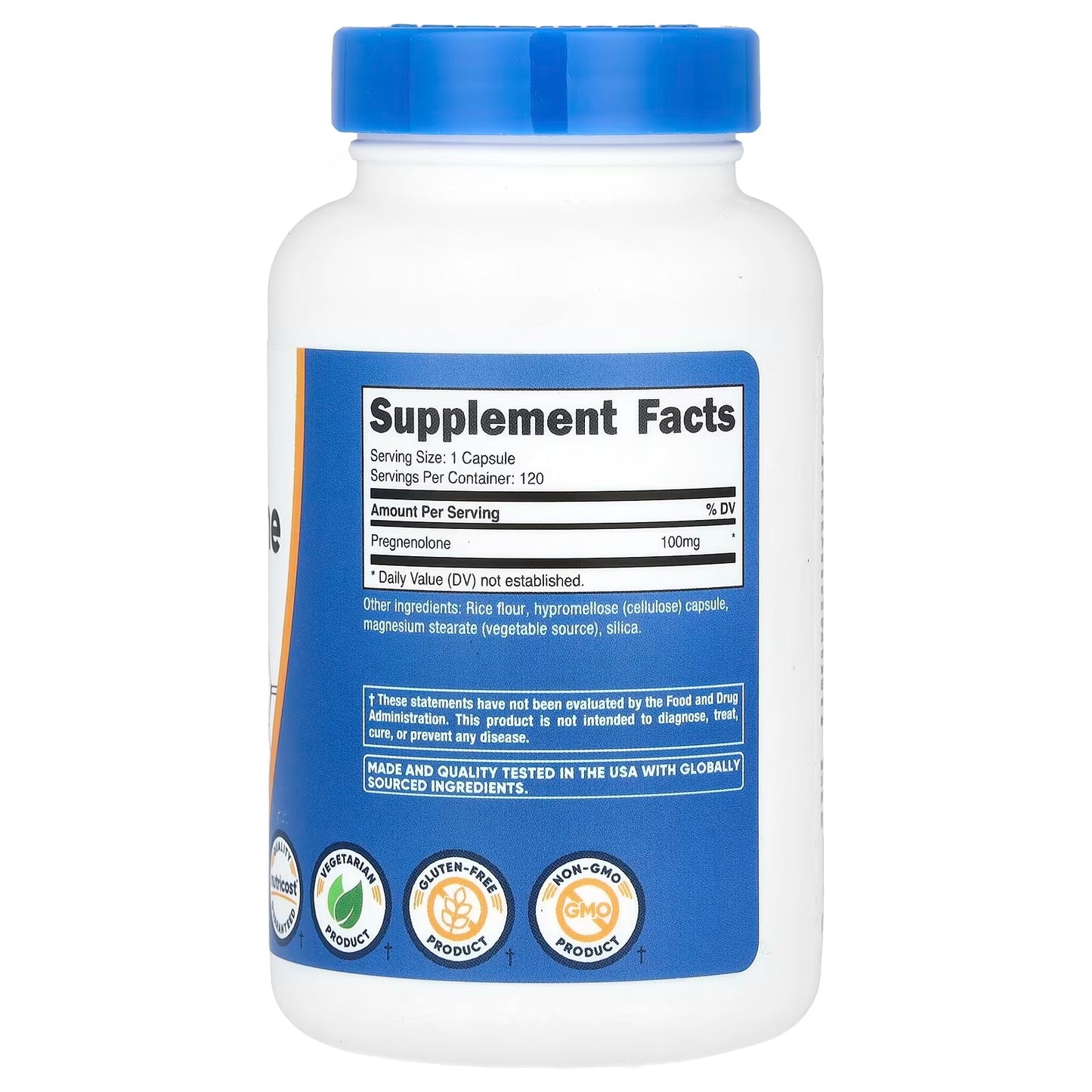 Nutricost Pregnenolone 100mg – 120 Vegetarian Capsules, Gluten-Free & GMO-Free