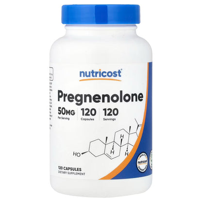 Nutricost Pregnenolone 50mg – 120 Vegetarian Capsules, Gluten-Free Supplement