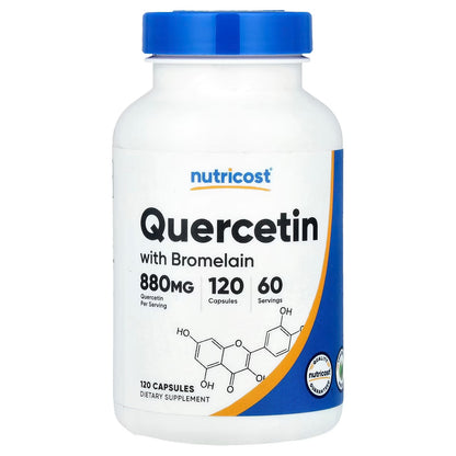 Nutricost Quercetin with Bromelain 880mg – 120 Vegetarian Capsules, 60 Servings, 165mg Bromelain, Gluten-Free & GMO-Free