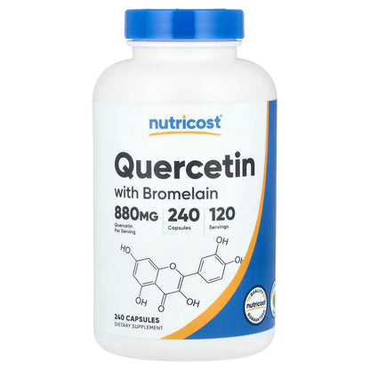 Nutricost Quercetin with Bromelain 880mg – 240 Vegetarian Capsules, 120 Servings, 440mg Quercetin + 165mg Bromelain, Gluten-Free & GMO-Free