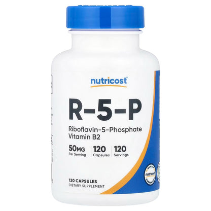 Nutricost R-5-P Vitamin B2 50mg (Riboflavin-5-Phosphate) – 120 Capsules