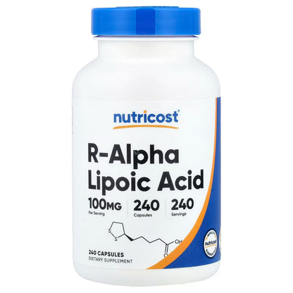 Nutricost R-Alpha Lipoic Acid 100mg – 240 Vegan Capsules, Gluten-Free & GMO-Free Antioxidant Supplement