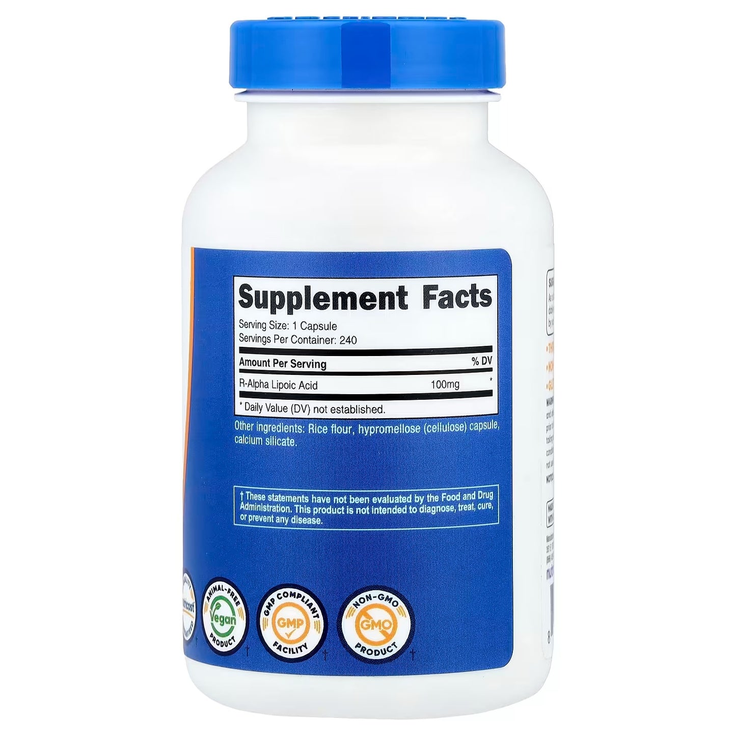 Nutricost R-Alpha Lipoic Acid 100mg – 240 Vegan Capsules, Gluten-Free & GMO-Free Antioxidant Supplement