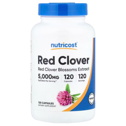 Nutricost Red Clover Blossoms – 120 Capsules, 120 Servings, Herbal Red Clover Supplement