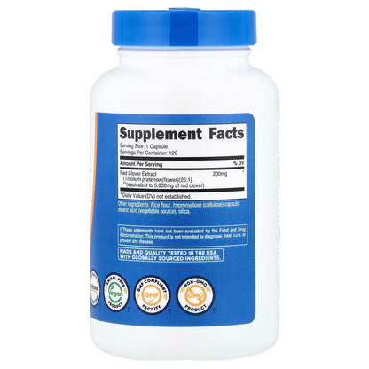 Nutricost Red Clover Blossoms – 120 Capsules, 120 Servings, Herbal Red Clover Supplement