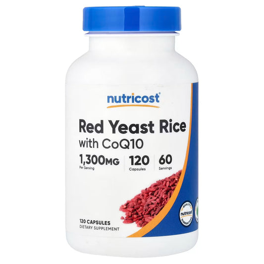 Nutricost Red Yeast Rice with CoQ10 1300mg – 120 Capsules, 60 Servings, Gluten-Free & GMO-Free