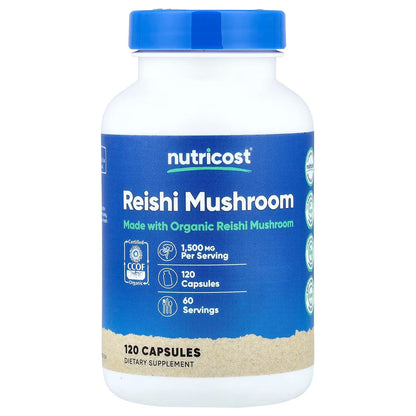 Nutricost Reishi Mushroom 1500mg – 120 Capsules, 60 Servings, Gluten-Free Mushroom Supplement