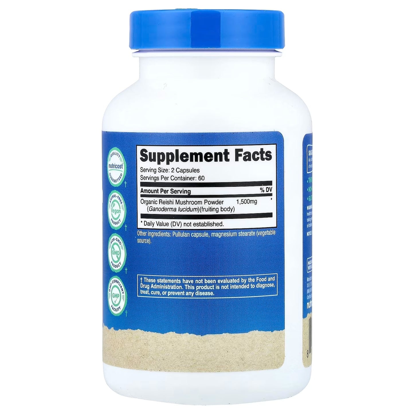 Nutricost Reishi Mushroom 1500mg – 120 Capsules, 60 Servings, Gluten-Free Mushroom Supplement