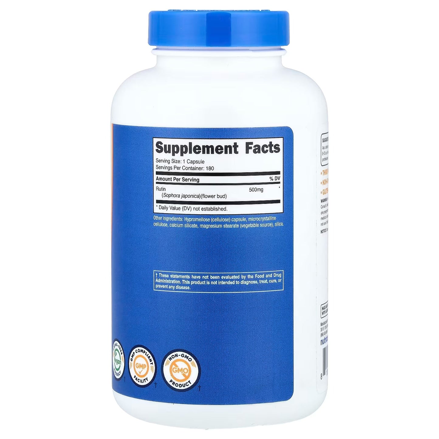 Nutricost Rutin 500mg – 180 Vegetarian Capsules, Gluten-Free Flavonoid Supplement