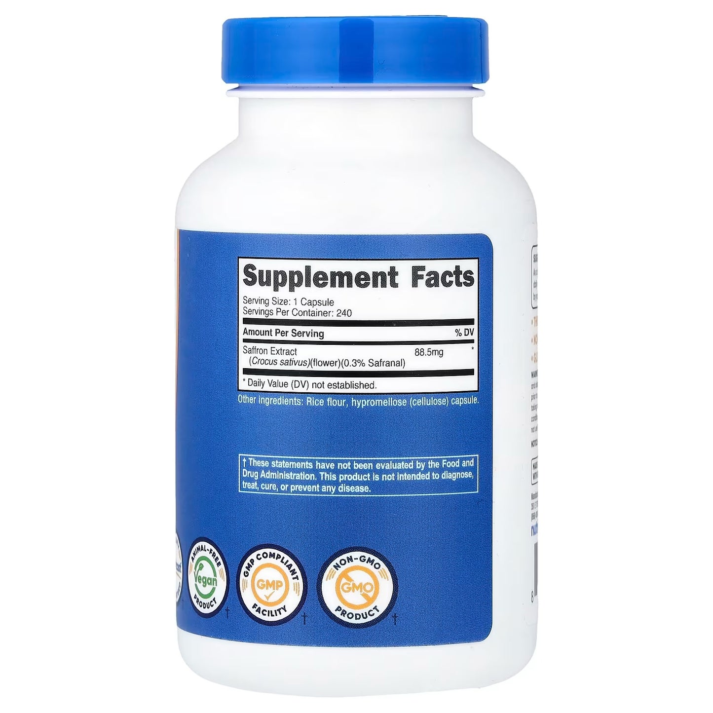 Nutricost Saffron Extract 88.5mg – 240 Capsules | Gluten-Free, GMO-Free Veggie Caps