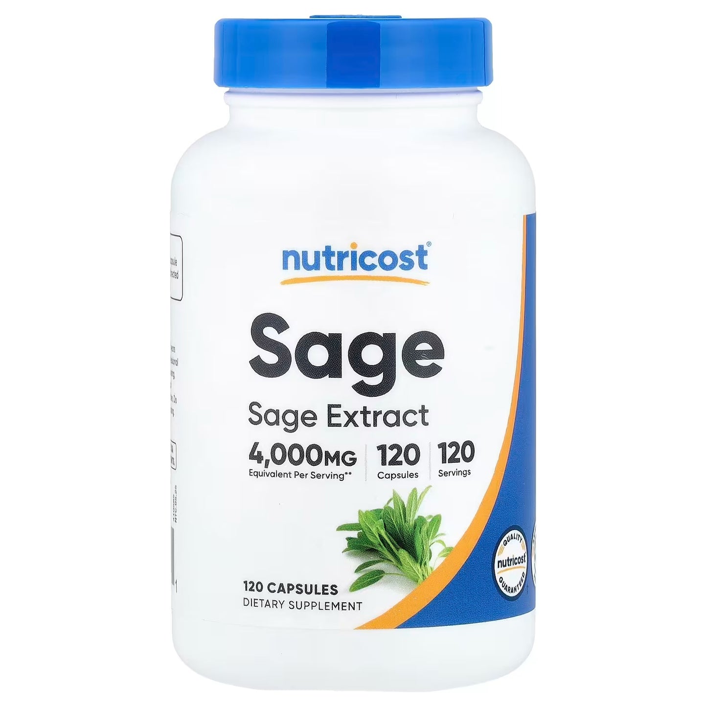 Nutricost Sage 400mg – 120 Capsules, Herbal Sage Leaf Supplement