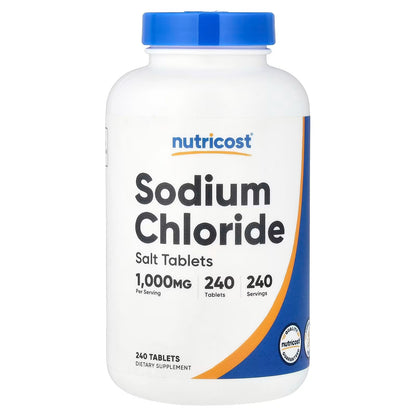 Nutricost Sodium Chloride 1000mg – 240 Salt Tablets, Gluten-Free Electrolyte Supplement