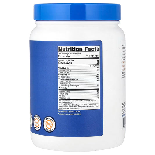 Nutricost Sodium Citrate Powder 2 lbs (907g) – Food Grade, Non-GMO, Natural Flavor Enhancer & Emulsifier