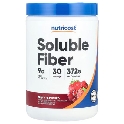 Nutricost Soluble Fiber Powder – Berry Flavor, 30 Servings, Gluten-Free & Vegan Fiber Supplement