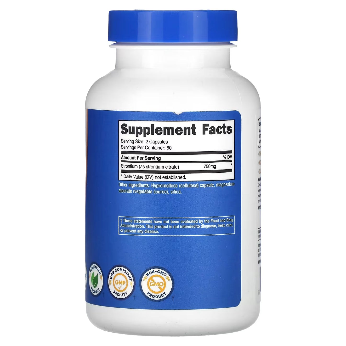Nutricost Strontium 750mg – 120 Vegetarian Capsules, Non-GMO & Gluten-Free Mineral Supplement