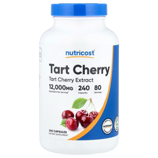 Nutricost Tart Cherry Extract – 240 Vegetarian Capsules, 240 Servings, Gluten-Free & GMO-Free