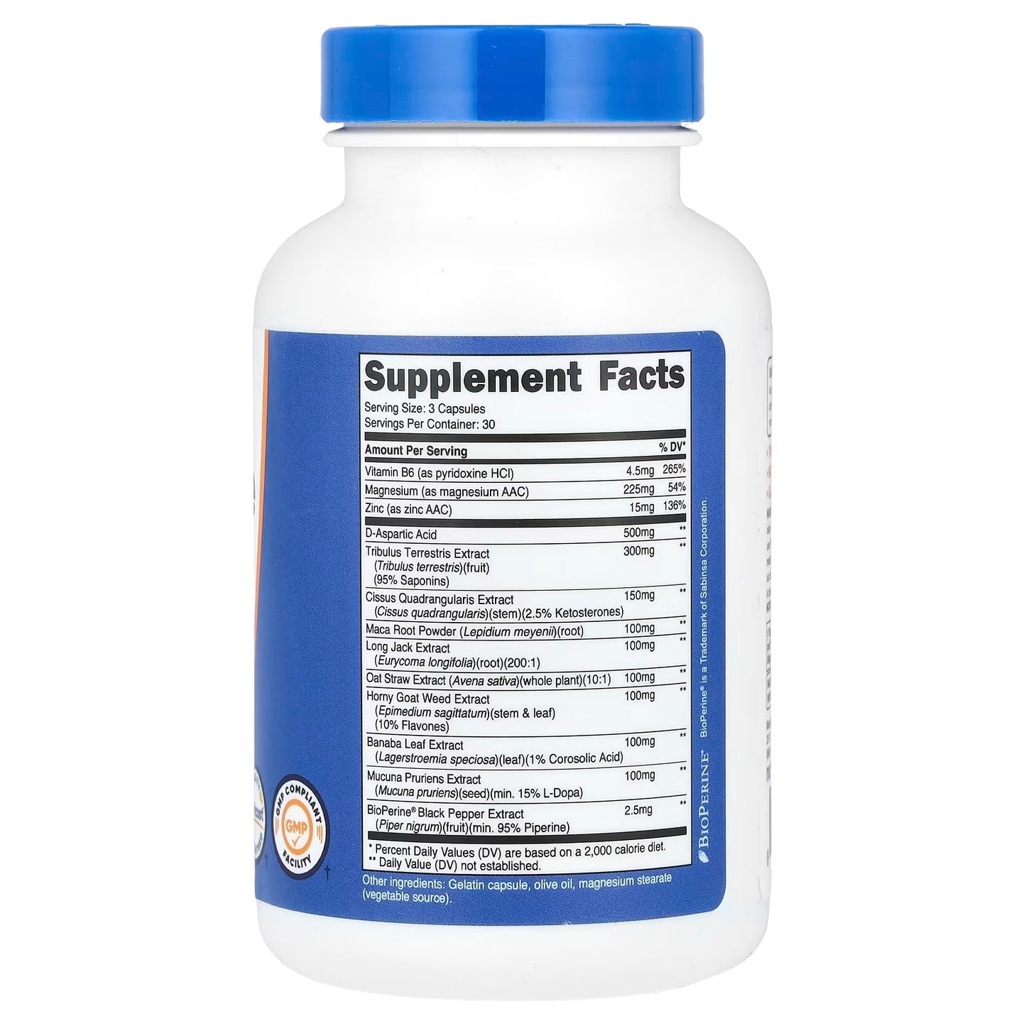 Nutricost Testosterone Support Complex 1800mg – 90 Capsules, Men's Performance & Wellness Supplement