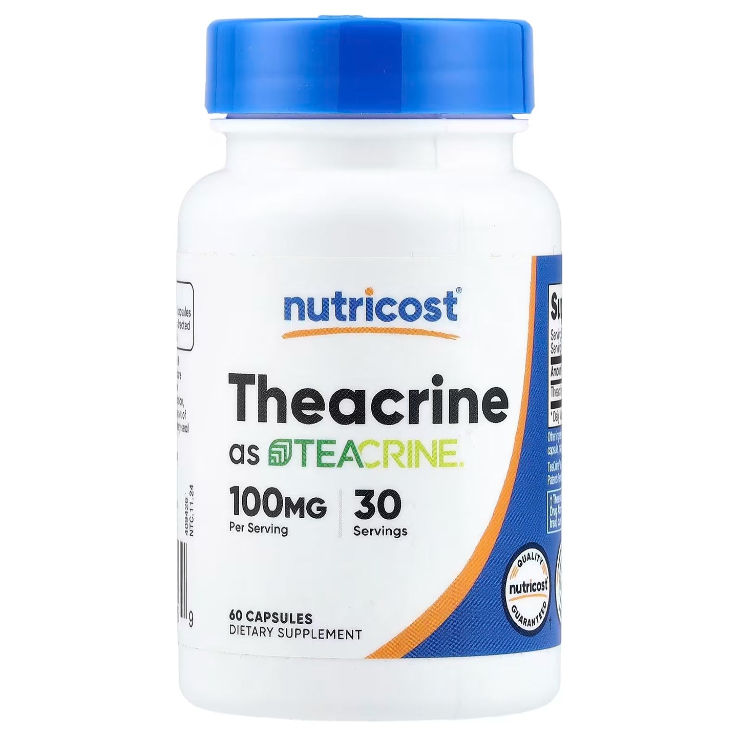 Nutricost Theacrine (Teacrine) 100mg – 60 Capsules, 30 Servings, Energy & Focus Supplement
