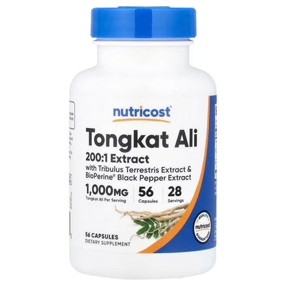 Nutricost Tongkat Ali 1000mg – 60 Vegetarian Capsules, Gluten-Free Supplement