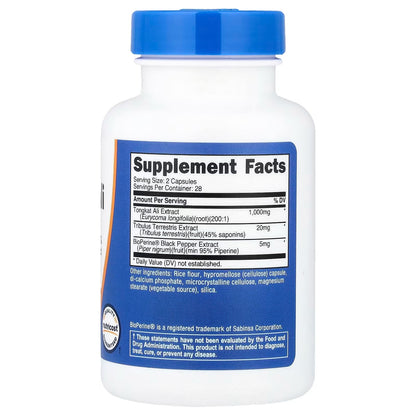 Nutricost Tongkat Ali 1000mg – 60 Vegetarian Capsules, Gluten-Free Supplement