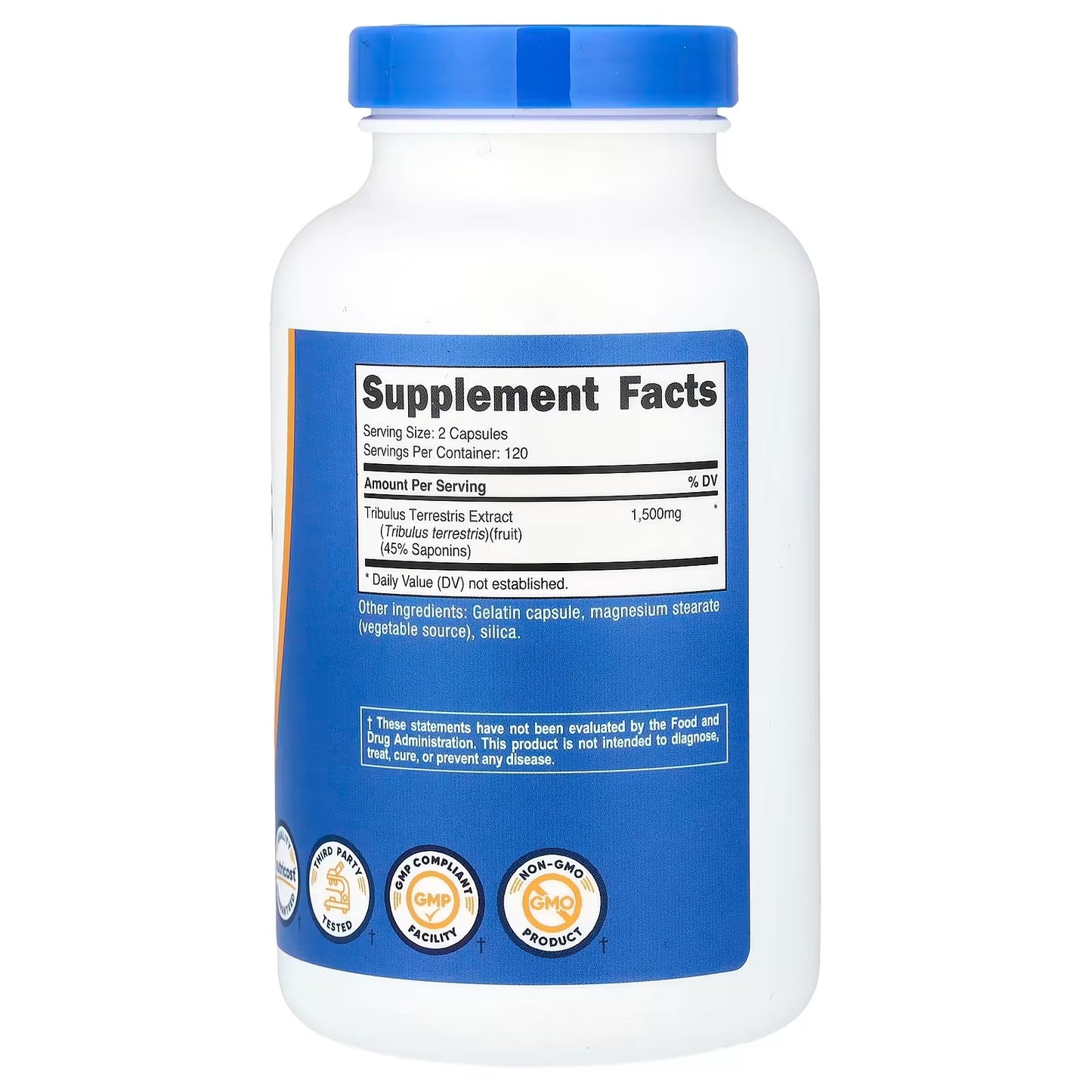 Nutricost Tribulus Terrestris Extract 1500mg – 240 Capsules, 120 Servings, 45% Saponins, Gluten-Free & GMO-Free