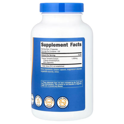 Nutricost Tribulus Terrestris Extract 1500mg – 240 Capsules, 120 Servings, 45% Saponins, Gluten-Free & GMO-Free
