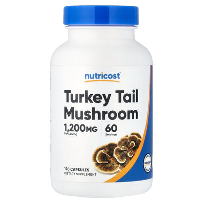 Nutricost Turkey Tail Mushroom 1200mg – 120 Vegetarian Capsules, 60 Servings, Gluten-Free & Non-GMO