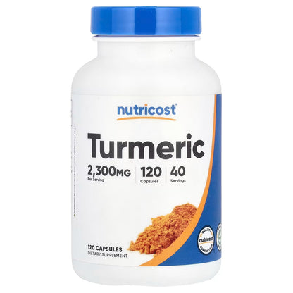 Nutricost Turmeric Curcumin with BioPerine 2300mg – 120 Capsules, GMO-Free Herbal Supplement
