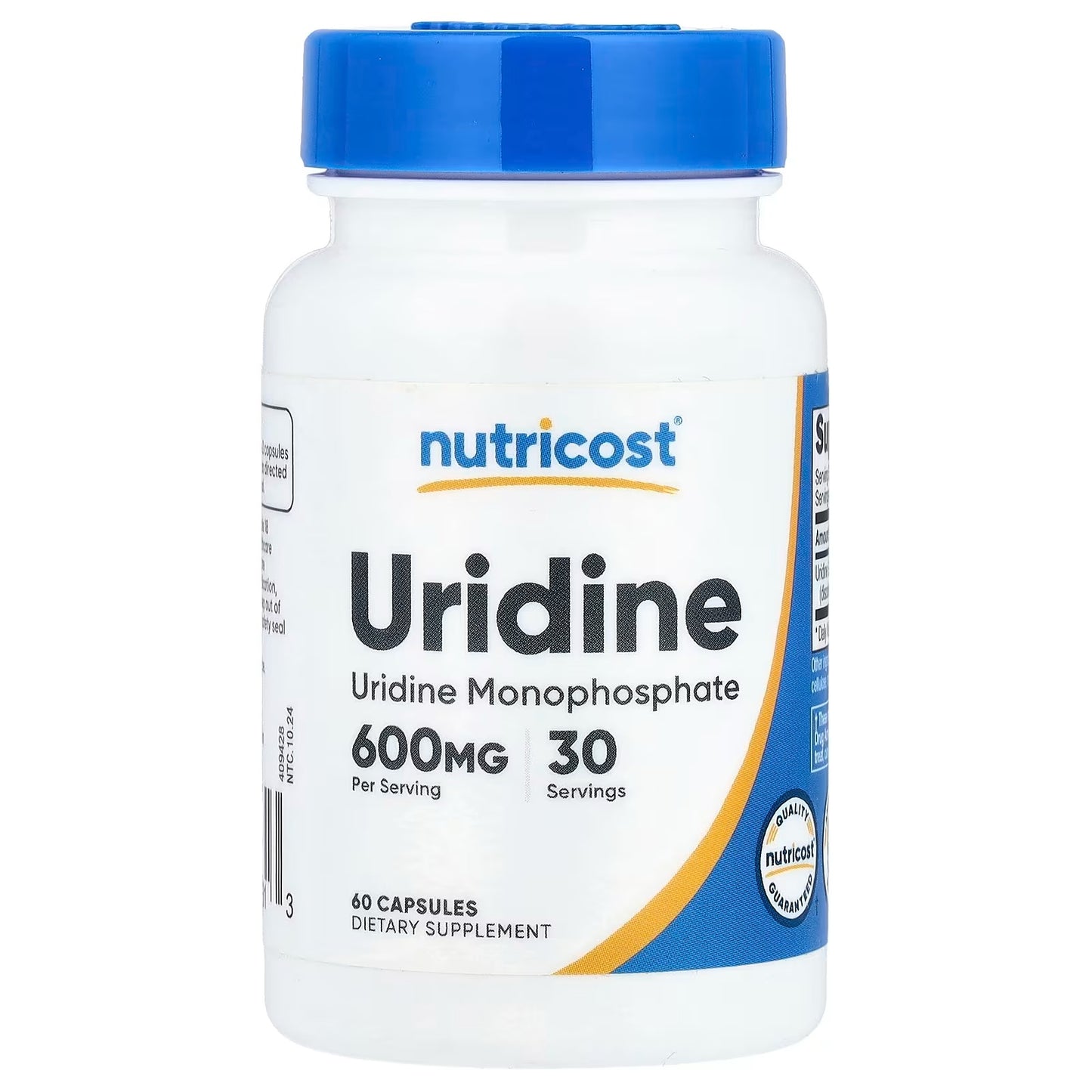 Nutricost Uridine Monophosphate (UMP) 600mg – 60 Vegan Capsules, 30 Servings