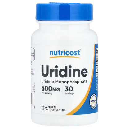 Nutricost Uridine Monophosphate (UMP) 600mg – 60 Vegan Capsules, 30 Servings