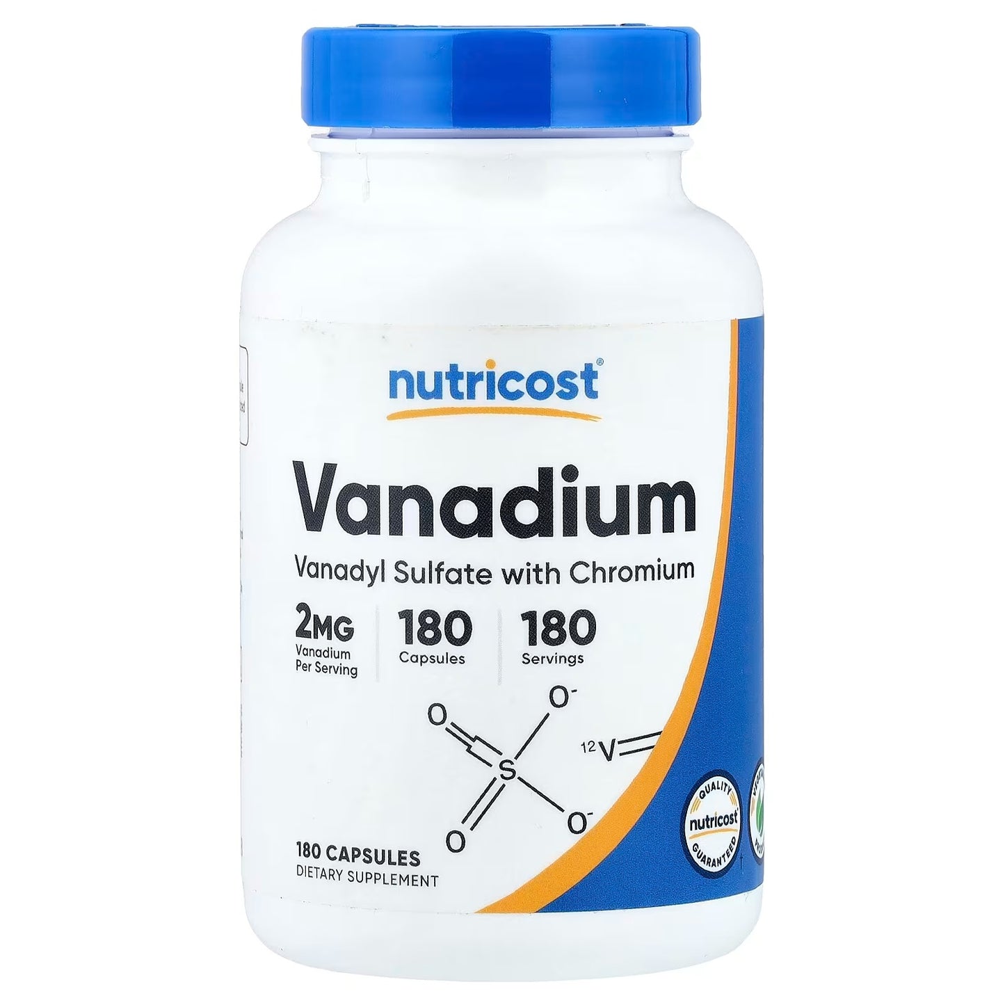 Nutricost Vanadium + Chromium 2mg – 180 Vegetarian Capsules, Gluten-Free Mineral Supplement